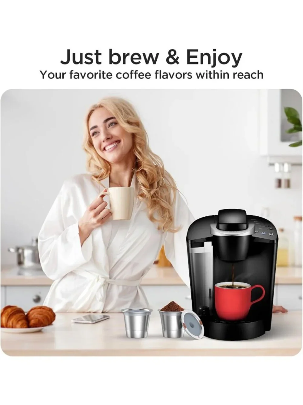 Universal Reusable K Cups & Coffee Pods - Stainless Steel for Keurig 1.0 & 2.0